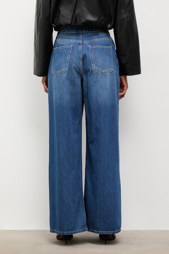 Odzież Answear.LAB jeansy wide leg damskie WS26-SJD008 granatowy