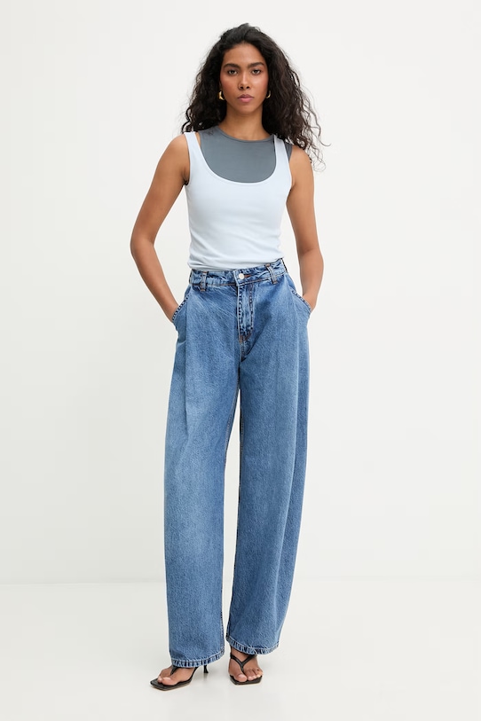 Answear.LAB wide leg džíny dámské WS26-SJD010 modrá WS26