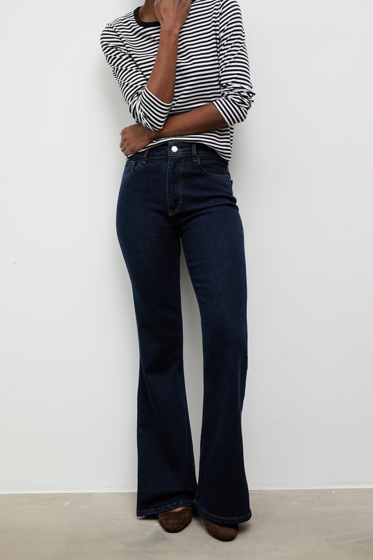 Answear.LAB jeansy flare damskie granatowy W-737.tok