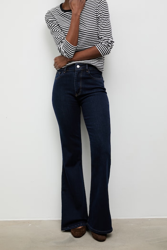 Answear.LAB jeansy flare damskie granatowy W-737.tok