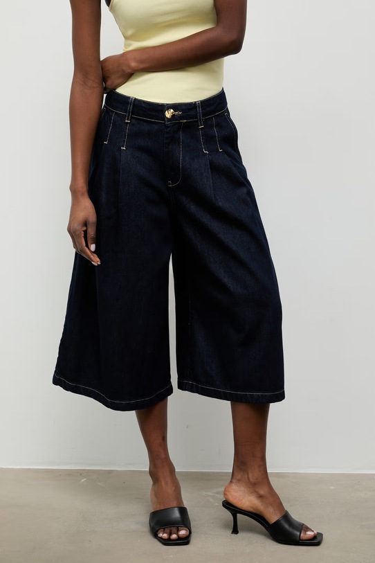 Answear.LAB jeansy wide leg damskie granatowy 4540756.tok