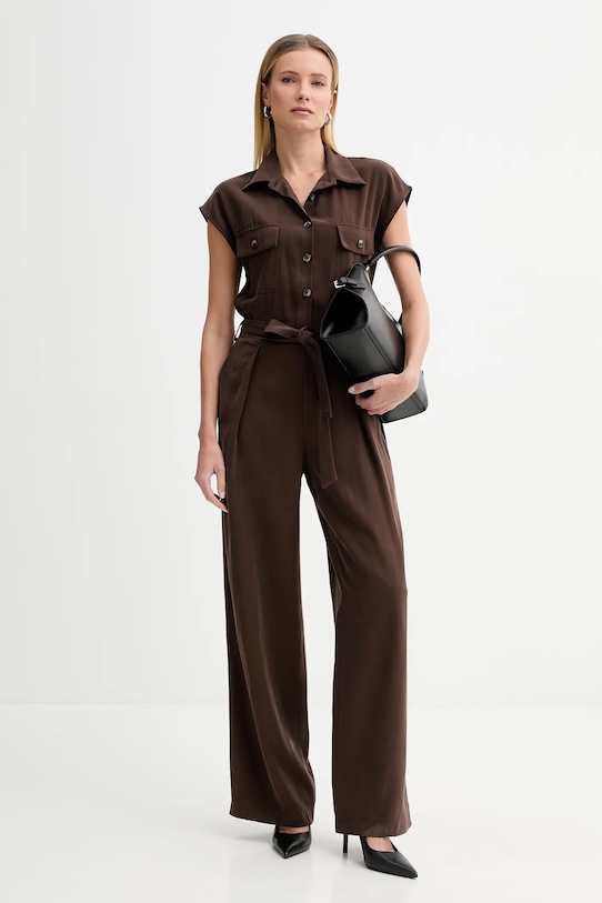 Answear.LAB kombinezon tkanina brązowy 93083.iak