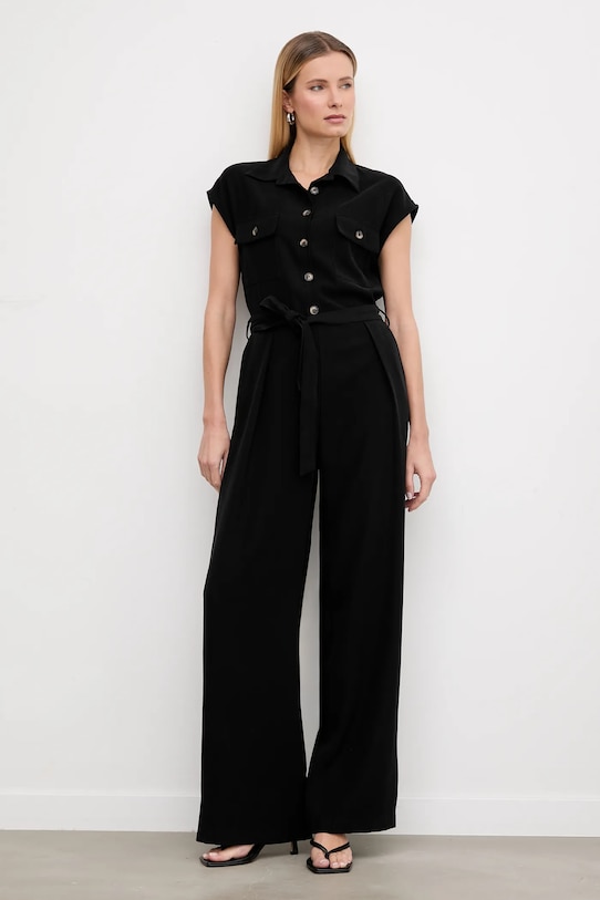 Answear.LAB kombinezon tkanina czarny 93083.iak