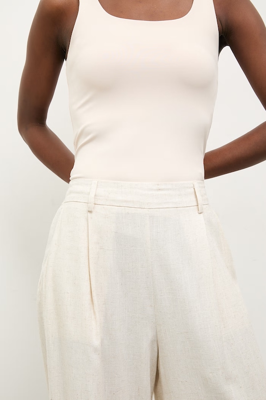 Answear.LAB Παντελόνι γυναικείο με λινό μπεζ DB3702.hak