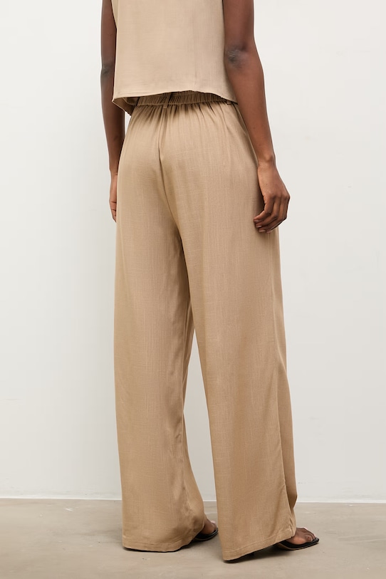 Odzież Answear.LAB spodnie damskie z lnem DB3702.hak brązowy