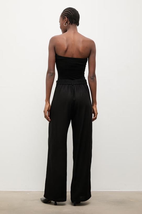 Odzież Answear.LAB spodnie damskie z lnem DB3702.hak czarny