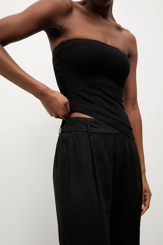 Answear.LAB spodnie damskie z lnem czarny DB3702.hak