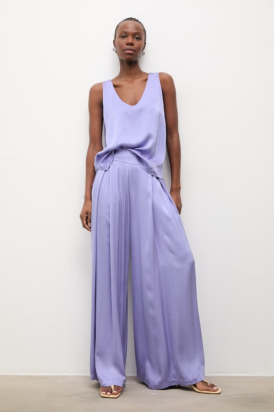 Answear.LAB spodnie damskie z wiskozy WS26-SPD008 fioletowy WS26