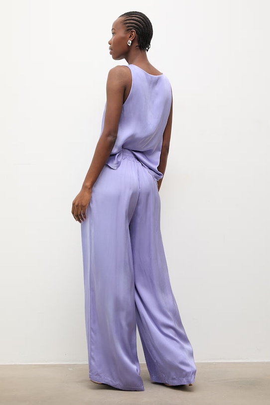 Odzież Answear.LAB spodnie damskie z wiskozy WS26-SPD008 fioletowy