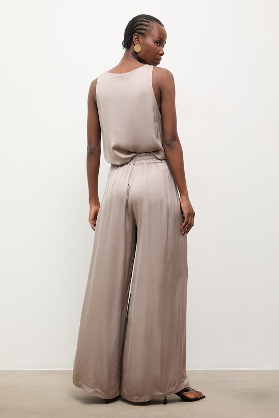 Odzież Answear.LAB spodnie damskie z wiskozy WS26-SPD008 beżowy