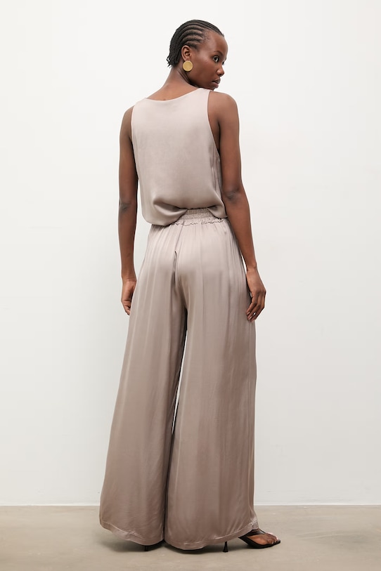 Odzież Answear.LAB spodnie damskie z wiskozy WS26-SPD008 beżowy