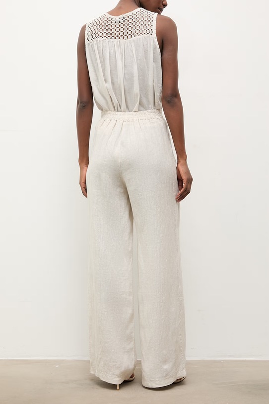 Odzież Answear.LAB spodnie damskie lniane WS26-SPD009 beżowy