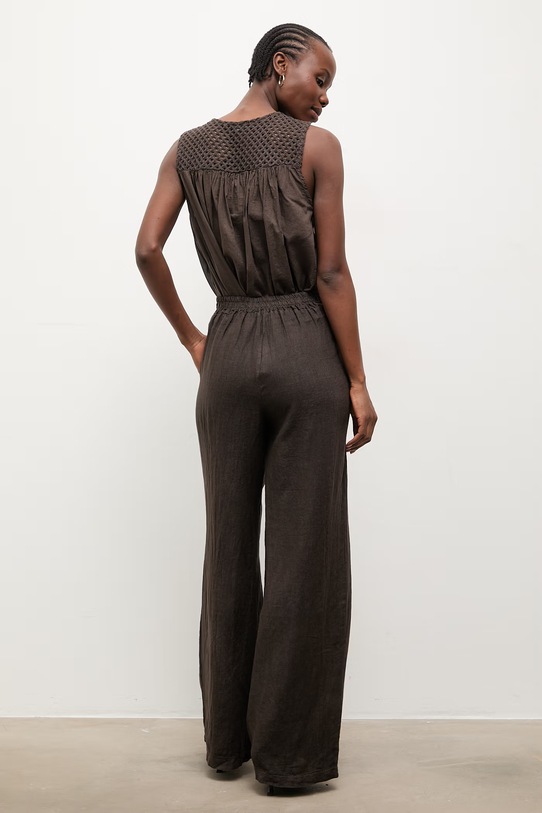 Odzież Answear.LAB spodnie damskie lniane WS26-SPD009 brązowy