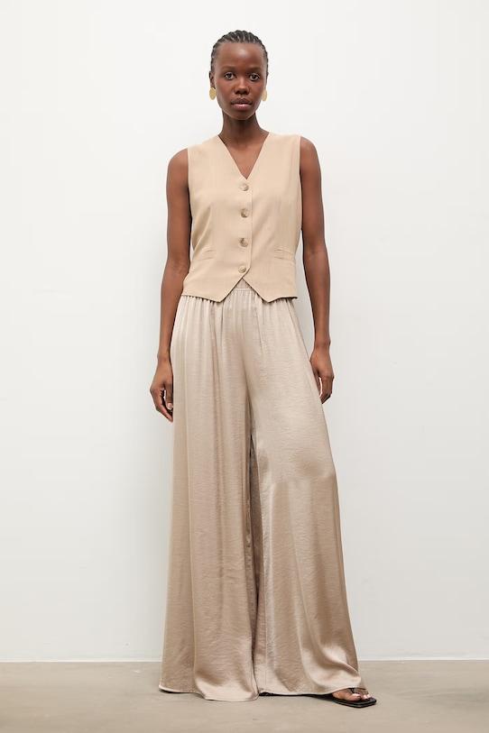 Answear.LAB spodnie damskie WS26-SPD010 beżowy WS26