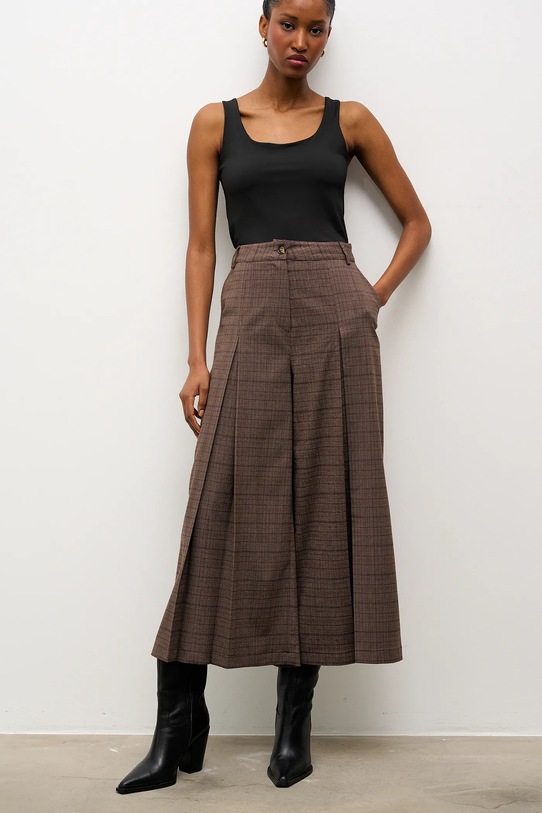 Answear.LAB spodnie wzorzyste brązowy UP26K-205008.tok