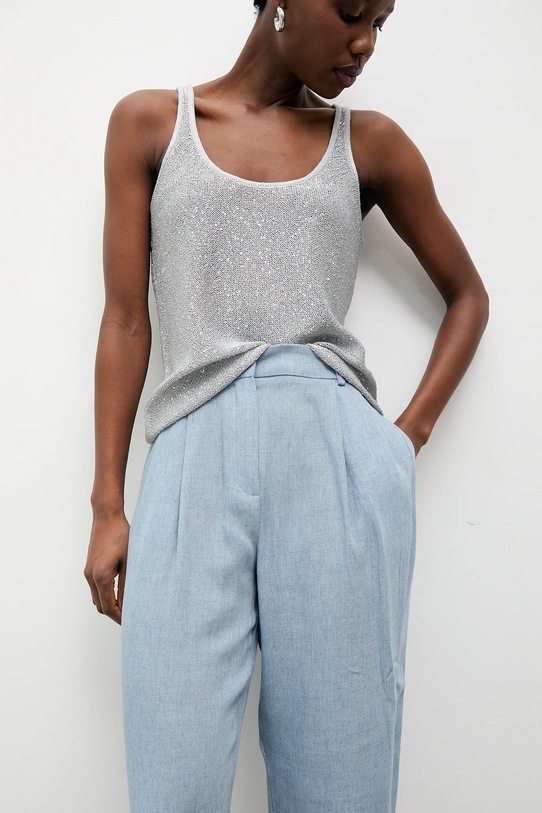 Ленен панталон Answear.LAB син m.08501.hak