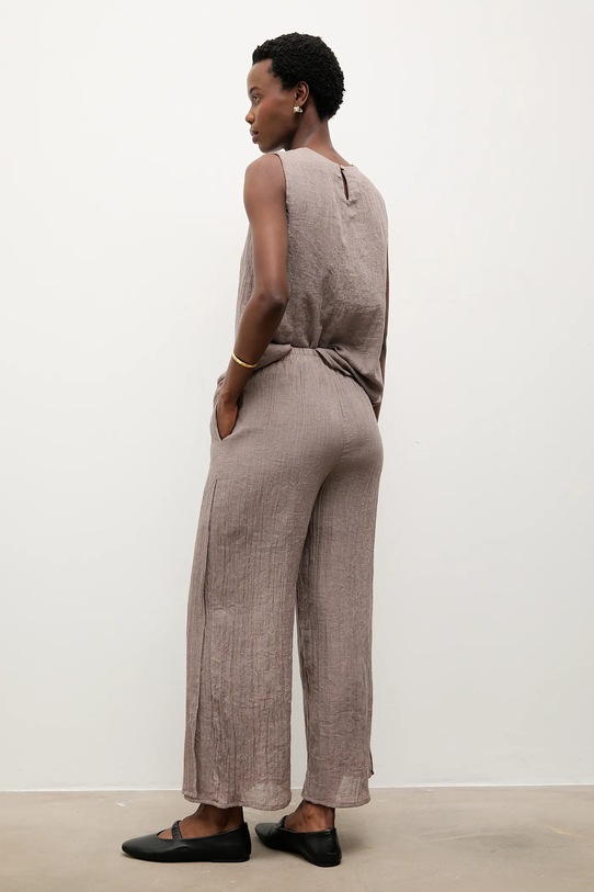 Odzież Answear.LAB spodnie lniane E26-80.fjk brązowy