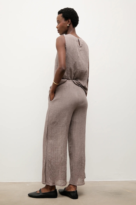 Odzież Answear.LAB spodnie lniane E26-80.fjk brązowy