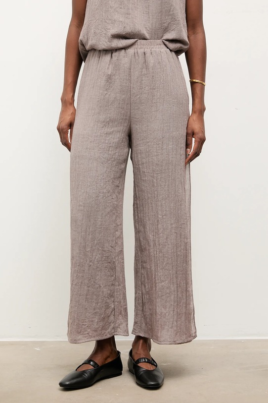 Answear.LAB spodnie lniane brązowy E26-80.fjk