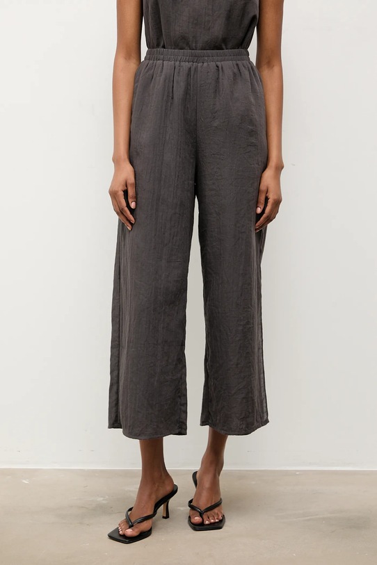 Answear.LAB spodnie lniane czarny E26-80.fjk