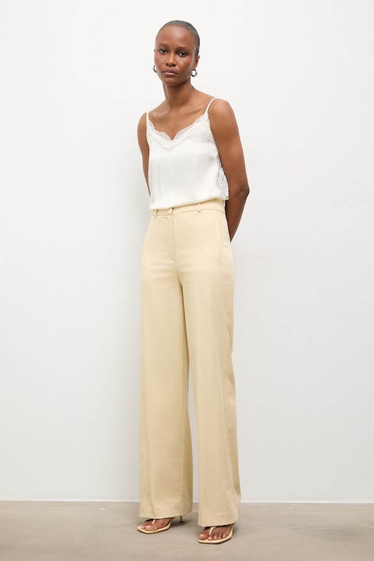 Answear.LAB spodnie damskie bawełniane WS26-SPD025 żółty WS26