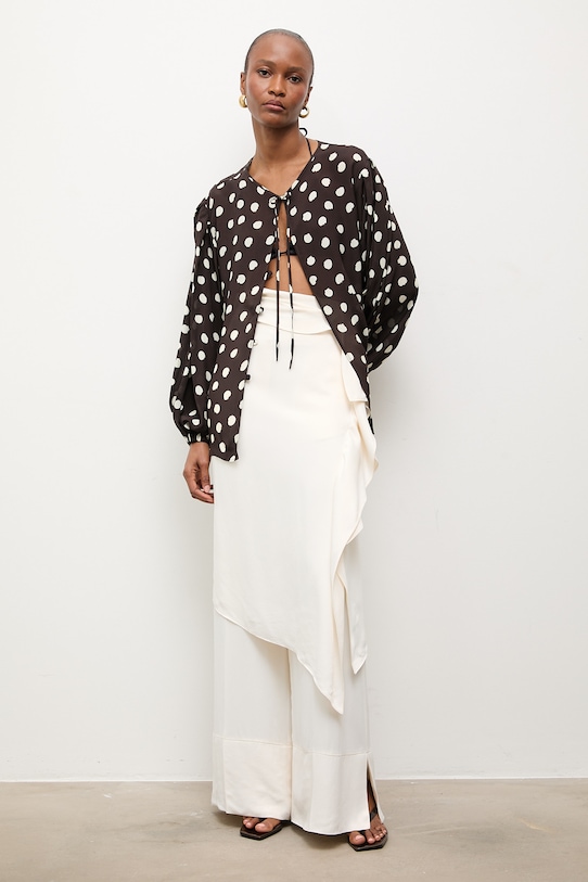 Answear.LAB spodnie damskie WS26-SPD027 beżowy WS26