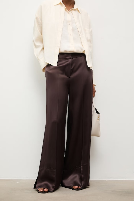 Answear.LAB spodnie damskie brązowy WS26-SPD027