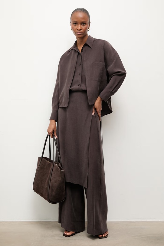 Answear.LAB spodnie damskie WS26-SPD029 brązowy WS26