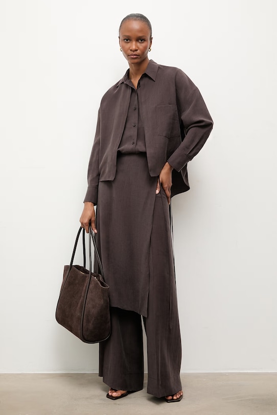 Answear.LAB spodnie damskie WS26-SPD029 brązowy WS26