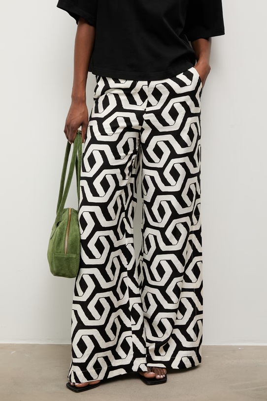 Answear.LAB kalhoty dámské s viskózou PK9189 béžová WS26