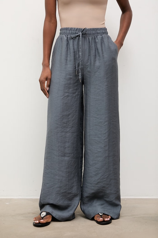 Answear.LAB spodnie damskie z lyocellem tkanina niebieski WS26-SPD036