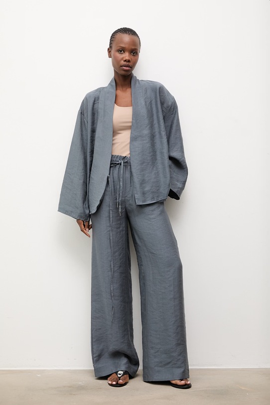 Answear.LAB spodnie damskie z lyocellem WS26-SPD036 niebieski WS26