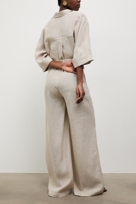 Odzież Answear.LAB spodnie damskie lniane PN1595 beżowy