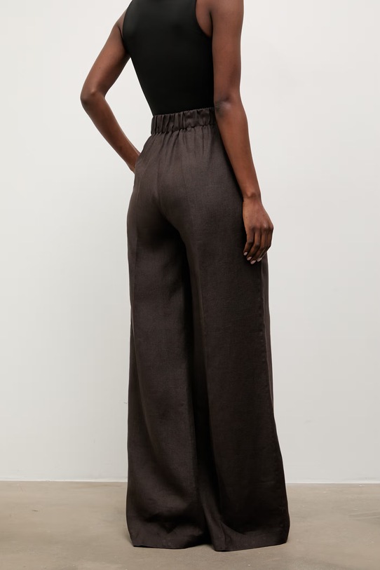 Odzież Answear.LAB spodnie damskie lniane PN1595 brązowy