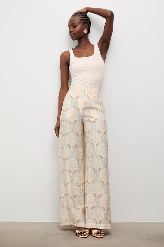 Answear.LAB hlače ženske z modalom bež PN1609