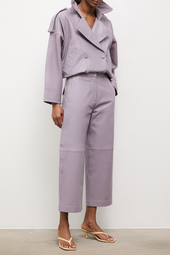 Odzież Answear.LAB spodnie damskie skórzane MADELINE z kolekcji Unscripted WS26-SPD042 fioletowy