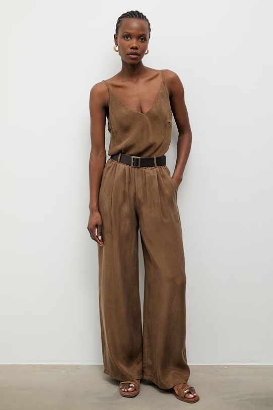 Answear.LAB штани жіночі з ліоцелю 95106.iak коричневий WS26