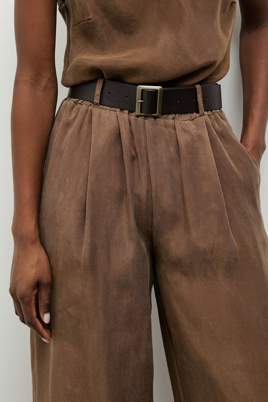 Answear.LAB штани жіночі з ліоцелю коричневий 95106.iak