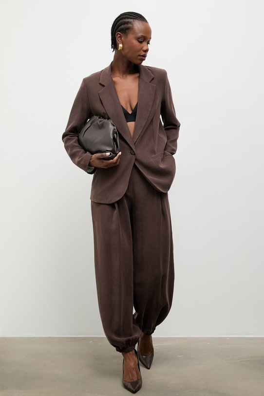 Answear.LAB штани paperbag жіночі з віскозою 95066.iak коричневий WS26