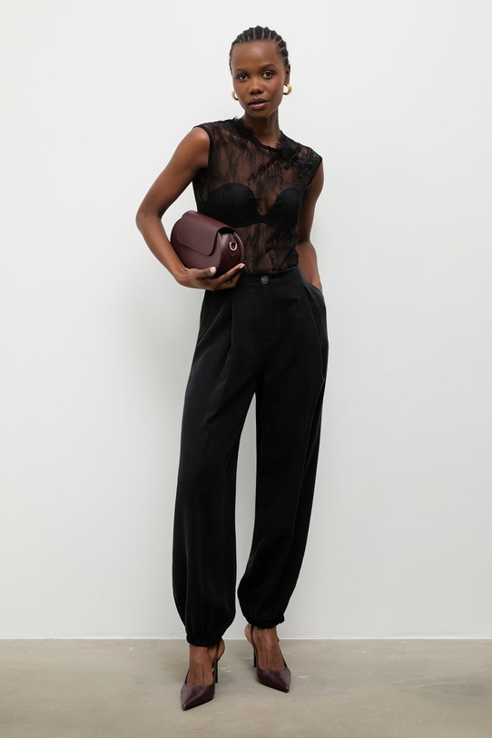 Answear.LAB штани paperbag жіночі з віскозою 95066.iak чорний WS26