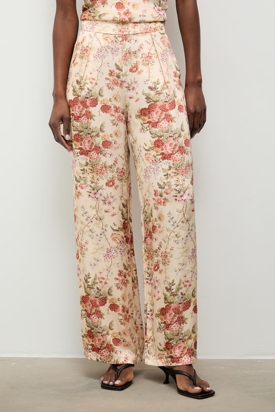 Answear.LAB pantaloni palazzo da donna in viscosa beige 95071.iak