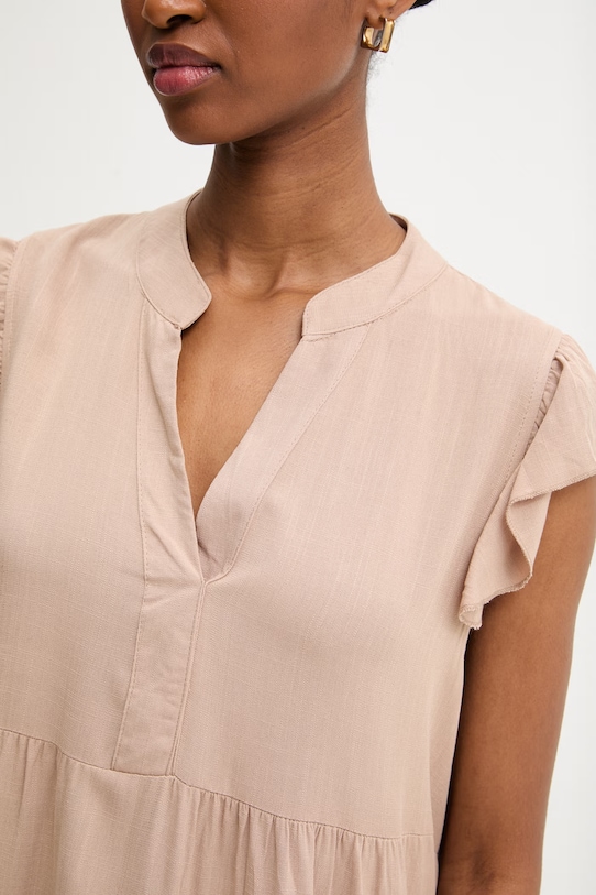 Answear.LAB sukienka z dodatkiem lnu ZY969.hak beżowy