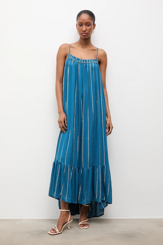 Answear.LAB sukienka wiskozowa Africa.oro.hak turkusowy WS26