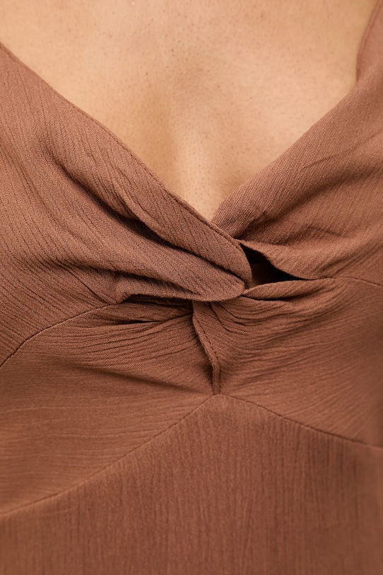 Answear.LAB sukienka wiskozowa Mica.hak brązowy
