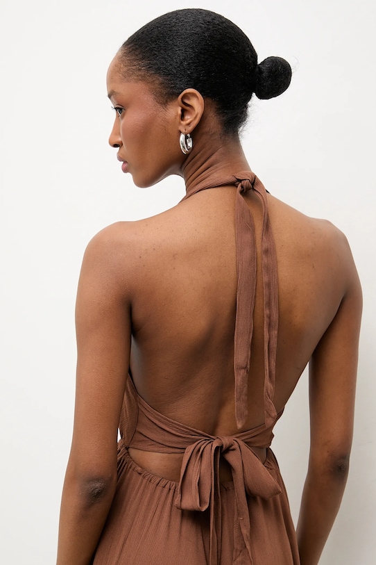 Φόρεμα από βισκόζη Answear.LAB καφέ Myconos.hak