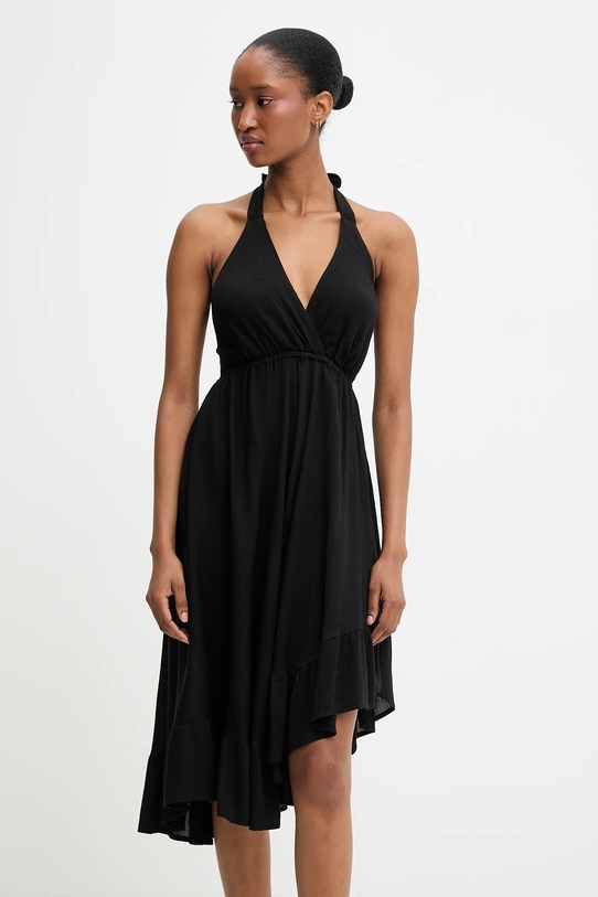 Answear.LAB sukienka wiskozowa czarny Myconos.hak
