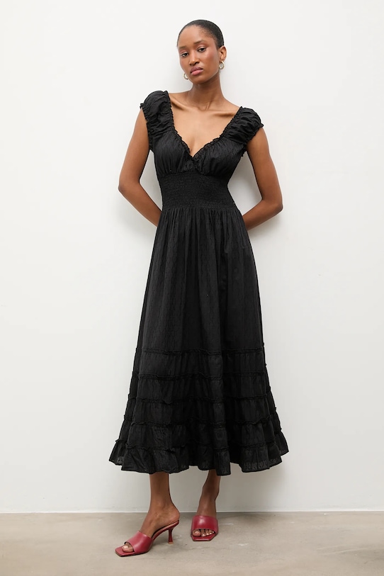 Answear.LAB sukienka bawełniana bawełna czarny June.hak