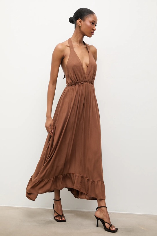 Answear.LAB sukienka Nerea.hak brązowy WS26