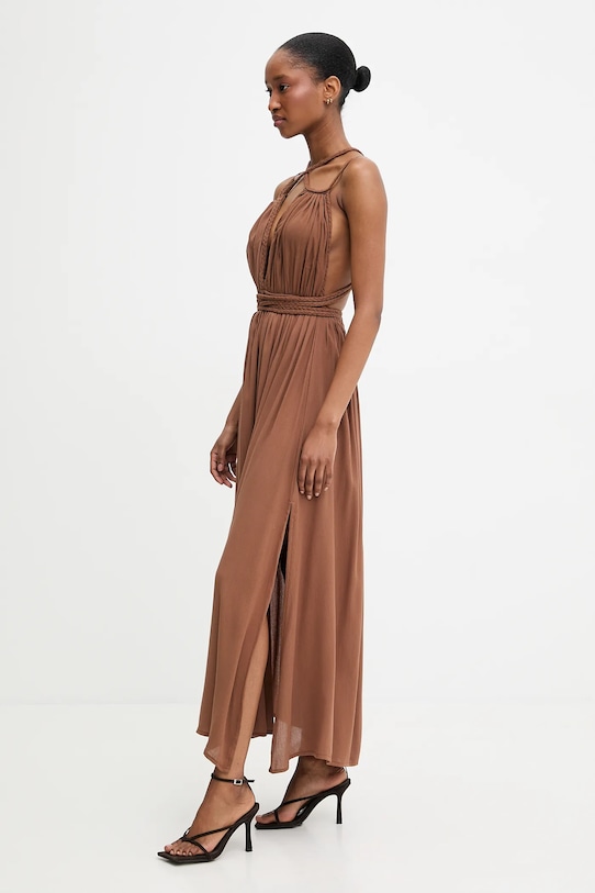 Answear.LAB sukienka wiskozowa Indira.hak brązowy WS26