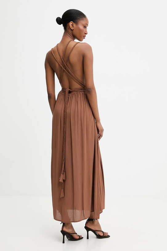 Odzież Answear.LAB sukienka wiskozowa Indira.hak brązowy